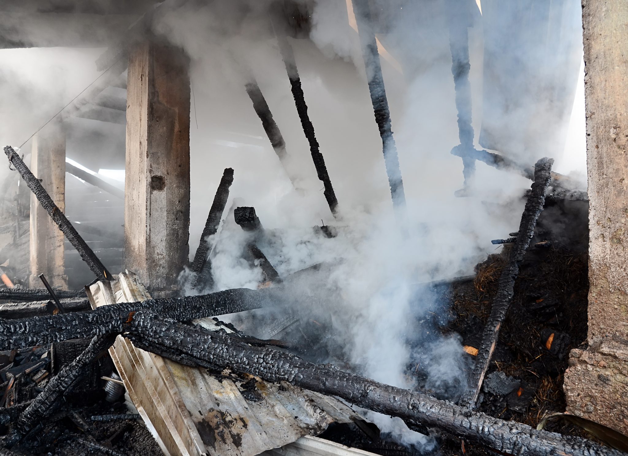 photo of burnt house interior