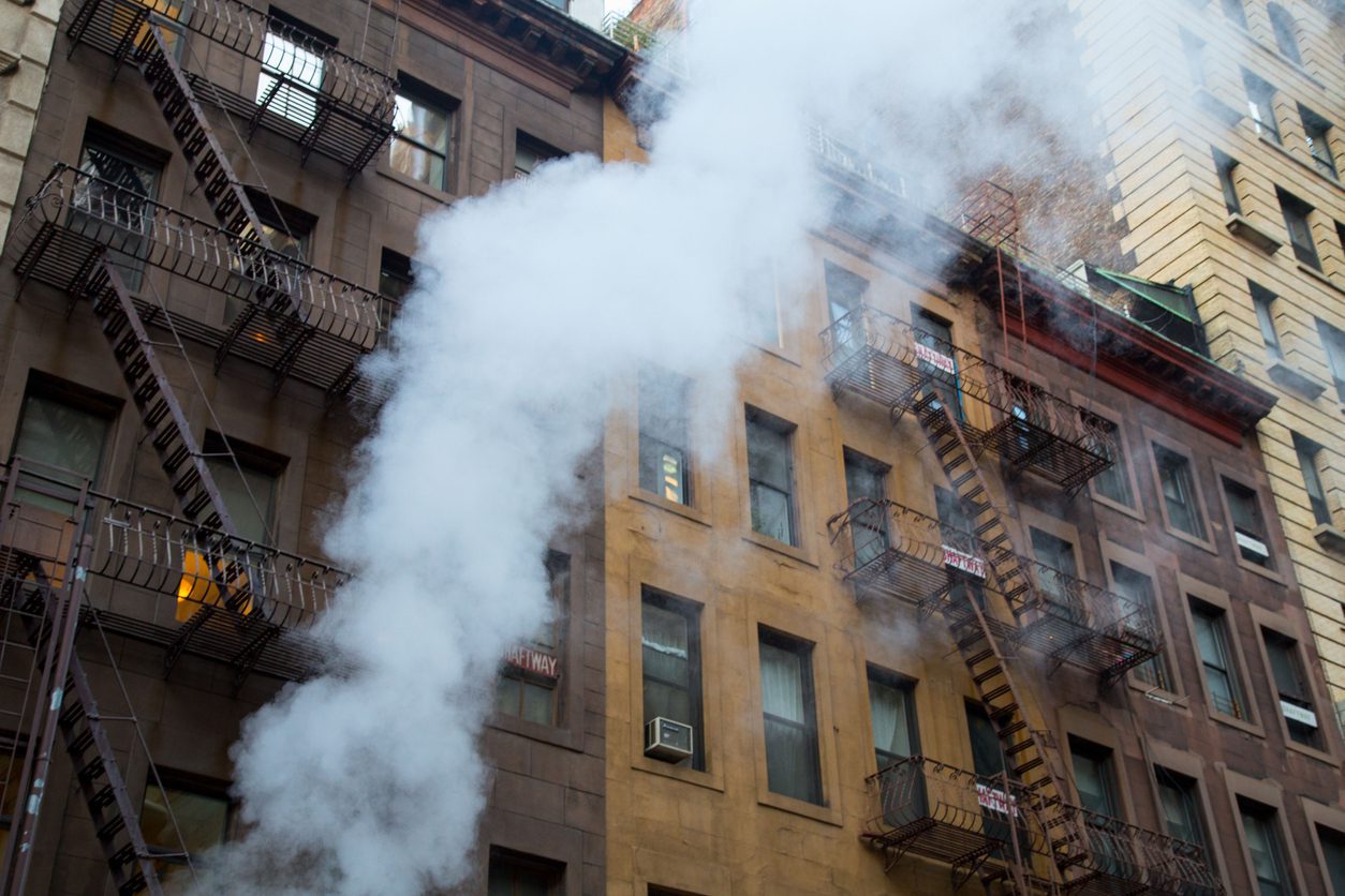 This apartment had some smoke rolling out of the building and filling the city.  Fighting fires in this kind of high rise situation must be so difficult.