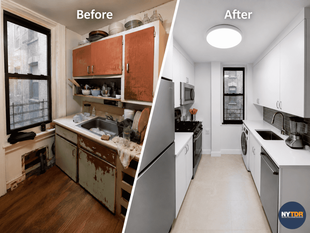 Before and after water damage