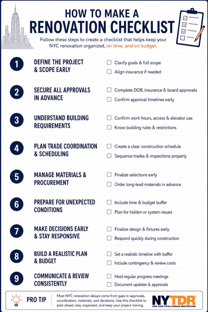 Renovation checklist
